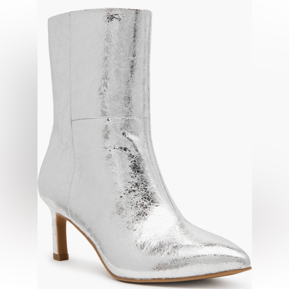 DV by Dolce Vita Metallic Silver Ankle Booties
